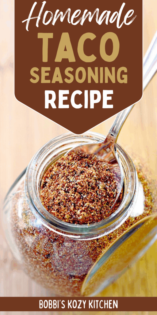 Pinterest pin for Homemade Taco Seasoning.