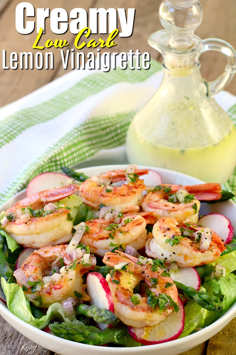 This Creamy Low-Carb Lemon Vinaigrette recipe is so delicious and full of flavor and fits into your keto or low carb lifestyle perfectly! #salad #dressing #easy #recipe #lowcarb #keto | bobbiskozykitchen.com