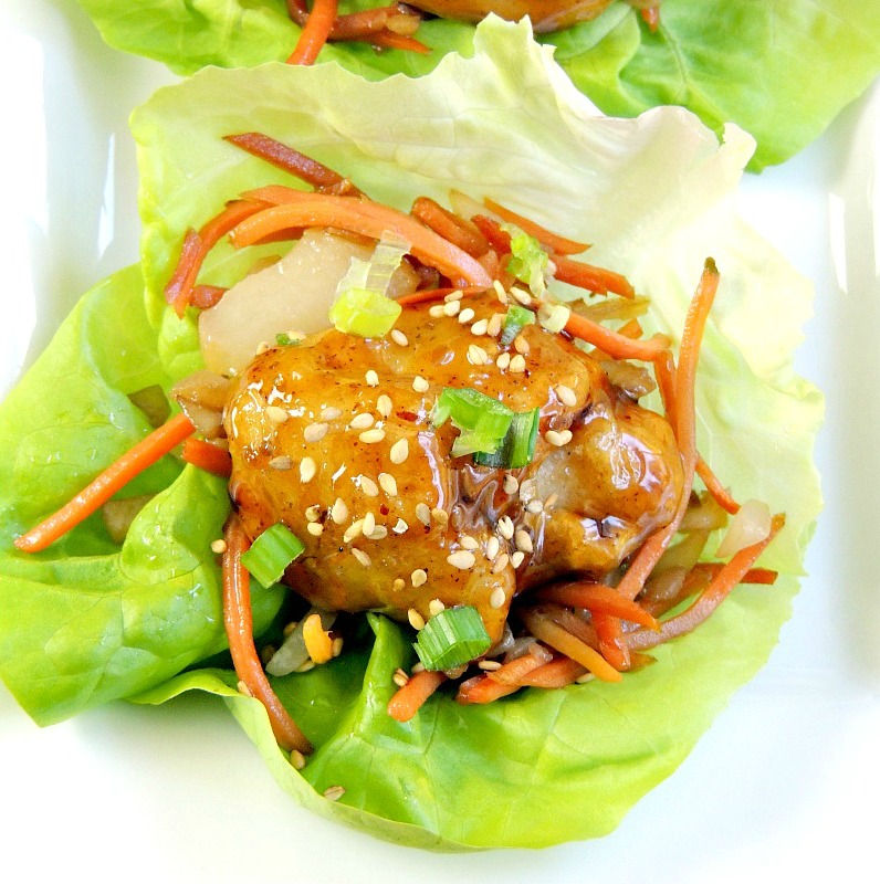 General Tso's Chicken Lettuce Wrap appetizer