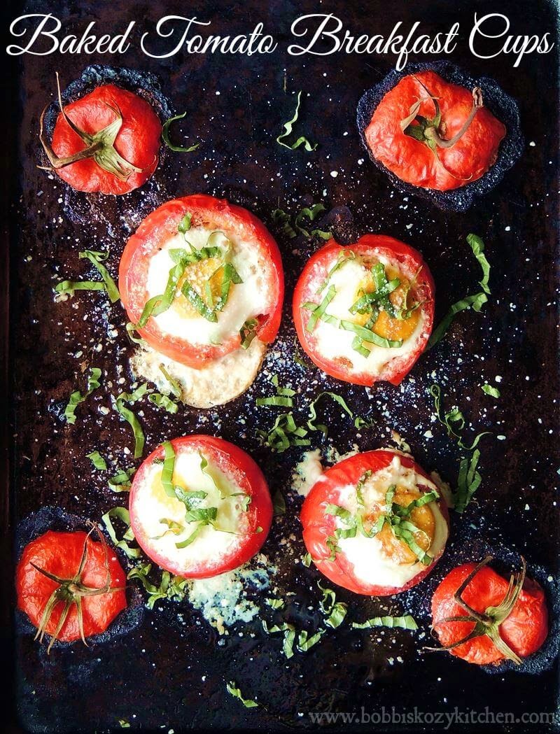 Baked Tomato Breakfast Cups #SundaySupper