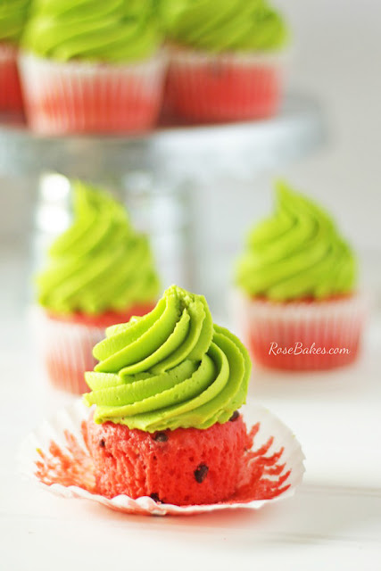 National Picnic Month - Watermelon Cupcakes