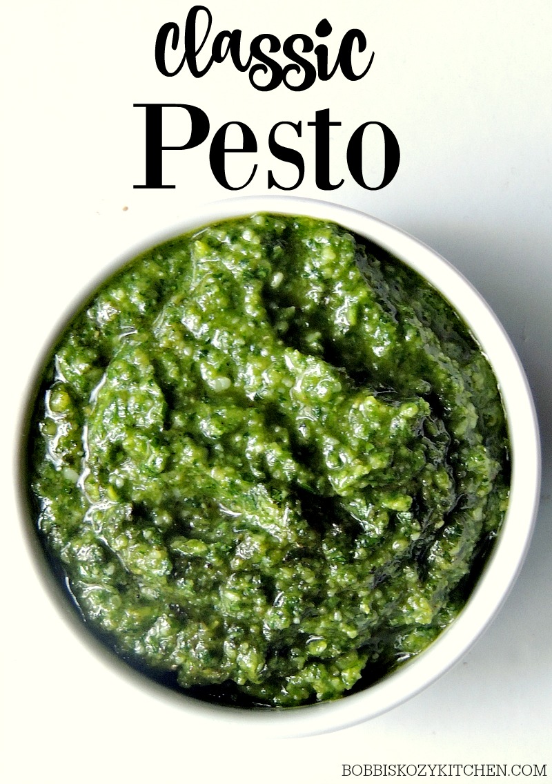 Homemade classic pesto is so much better than store bought, and much cheaper! From www.bobbiskozykitchen,com