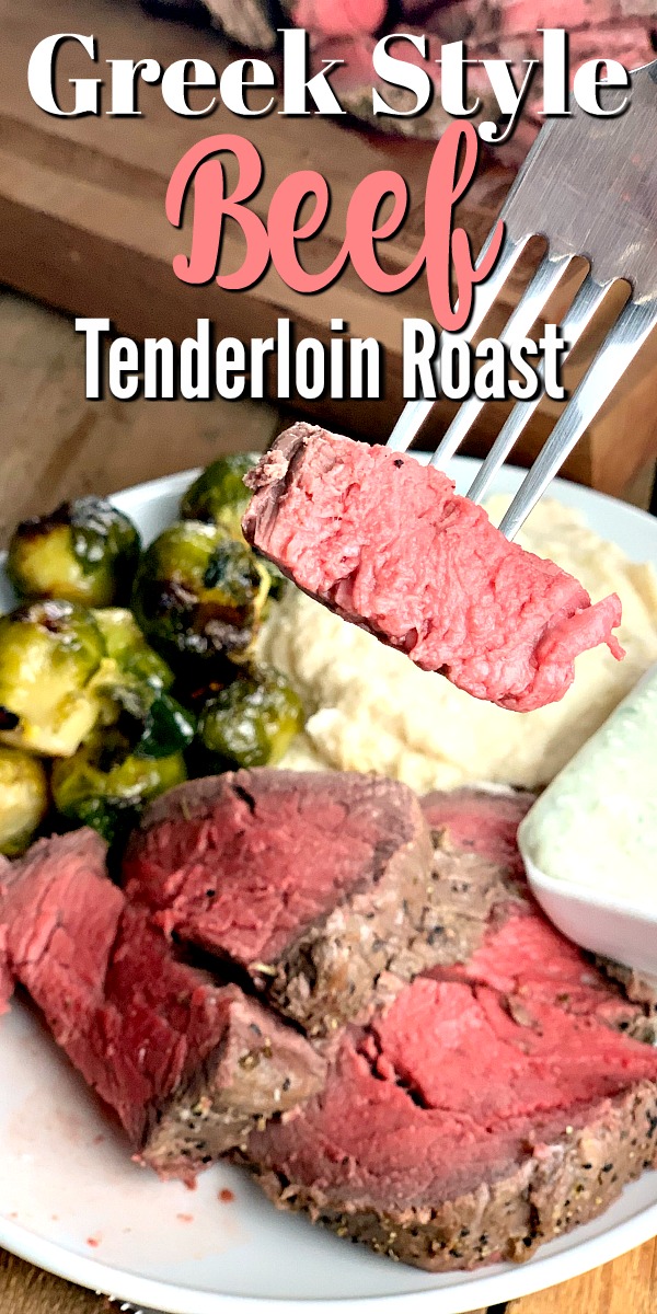 This Greek Style Beef Tenderloin Roast recipe utilizes high-heat searing, delicious marinade, and a well-seasoned exterior, with low-temperature roasting for a perfectly cooked, melt in your mouth tender roast every time! #beef #bestangusbeef #roastperfect #certifiedangusbeef #beefroast #tenderloin #greek #keto #lowcarb #easy #recipe | bobbiskozykitchen.com