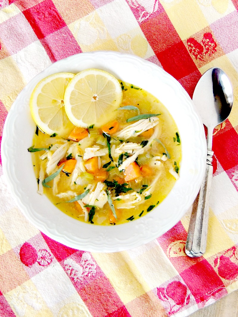 This Low-Carb Lemon Chicken Noodle Soup recipe is light and bright with less than 3 net carbs per serving! #chicken #soup #Greek #lowcarb #keto #easy #recipe | bobbiskozykitchen.com