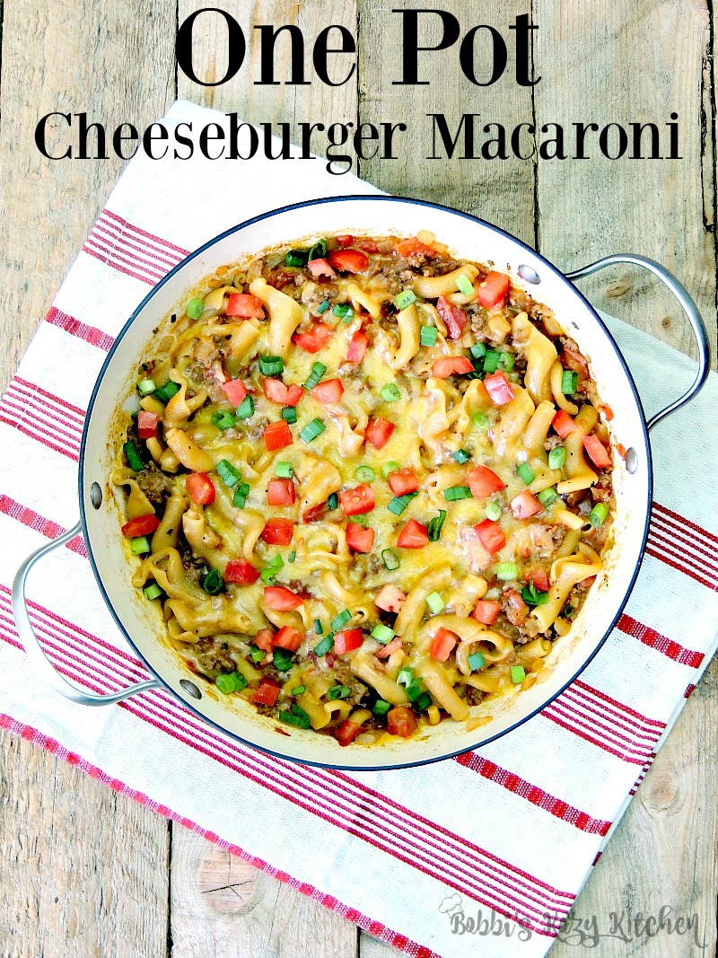 One Pot Cheeseburger Macaroni - Toss that box in the trash! This Cheeseburger Macaroni is done in less than 30 minutes, and tastes 100 times better! From www.bobbiskozykitchen.com