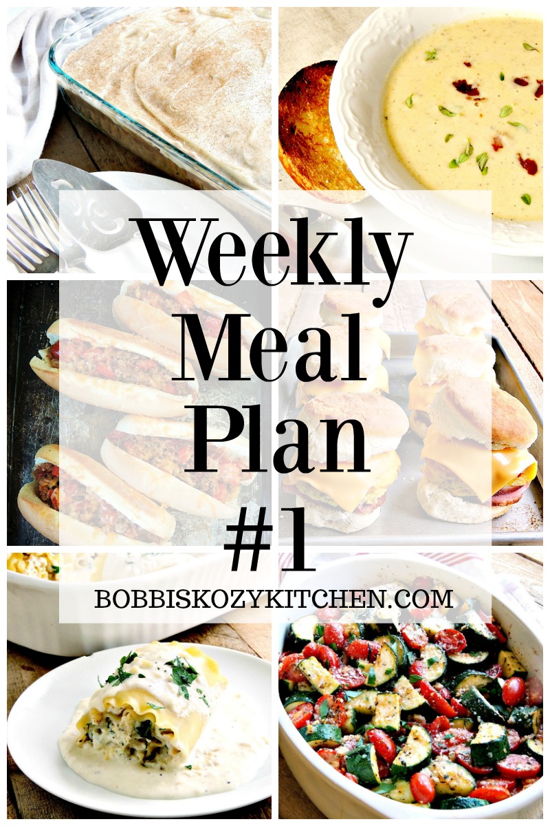 Weekly Meal Plan #1 from www.bobbiskozykitchen
