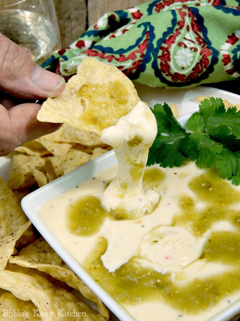 This easy to make Slow Cooker Queso Blanco dip recipe is so simple and has all of the creamy and spicy flavors you could want from a queso. BONUS it is low-carb and Keto friendly! #slowcooker #crockpot #mexican #cheese #dip #queso #appetizer #keto #lowcarb #LCHF #recipe | bobbiskozykitchen.com