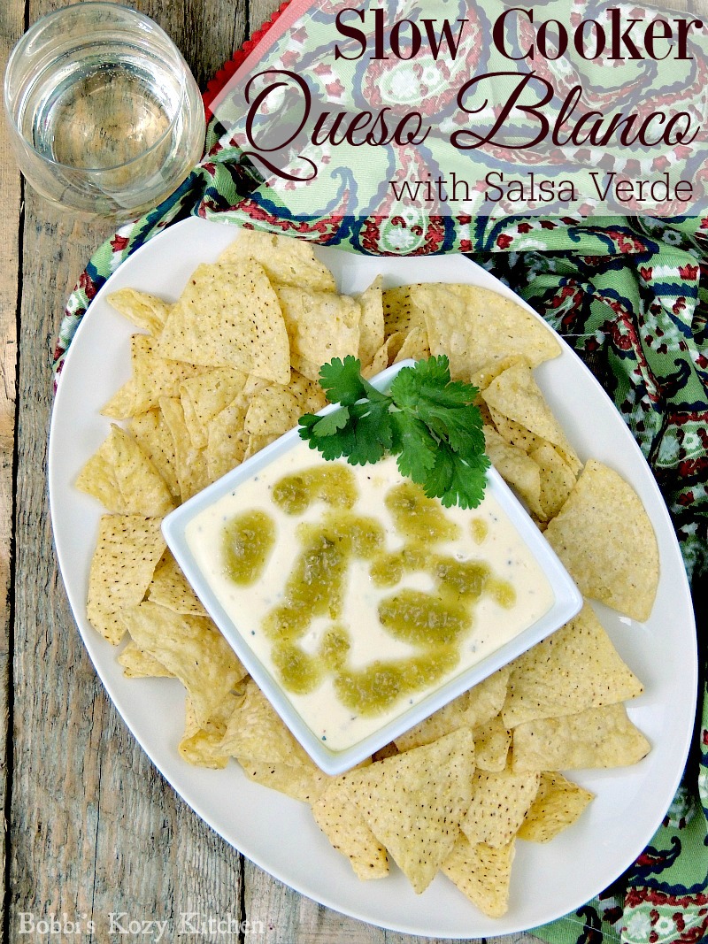 Slow Cooker Queso Blanco with Salsa Verde