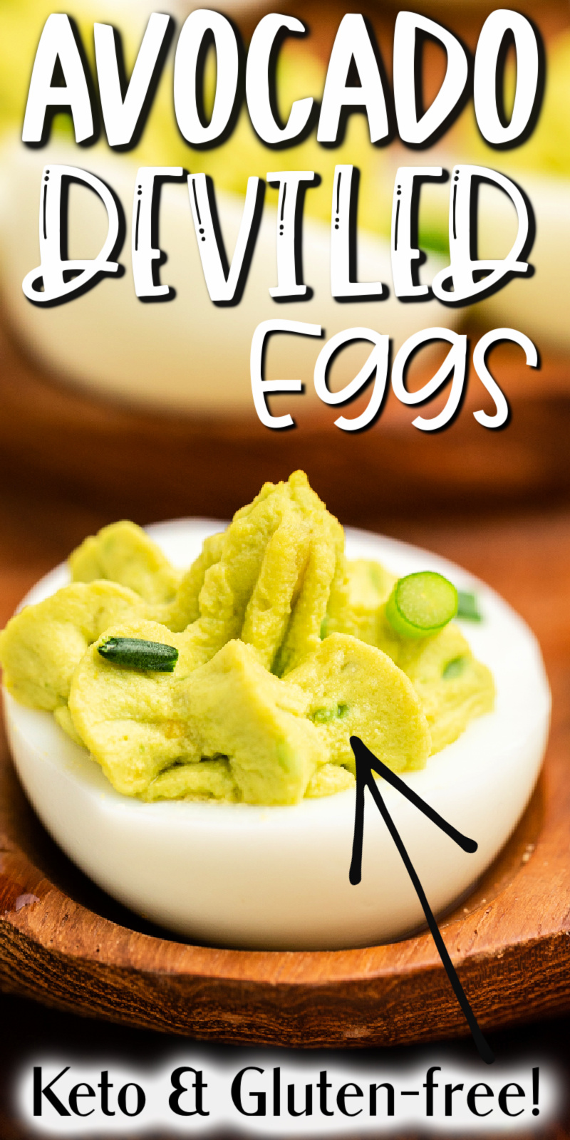 Avocado Deviled Eggs - These avocado deviled eggs are the perfect keto and low carb snack! Packed with protein and superfood fats from the avocado, they keep your macros and your taste buds happy. #keto #lowcarb #glutenfree #fatbomb #eggs #egg #deviled #avocado #snack #appetizer #recipe