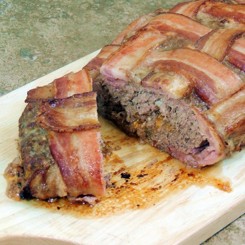 Bacon Wrapped BBQ Cheeseburger Meatloaf