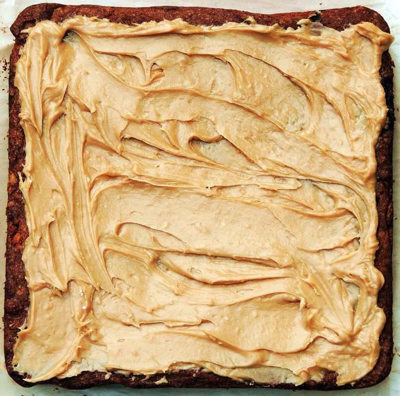 Browned Butter Pumpkin Brownies with Biscoff Buttercream Frosting  