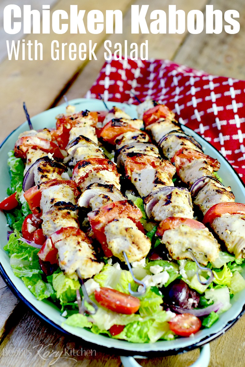Grilled Chicken Kabobs with Greek Salad