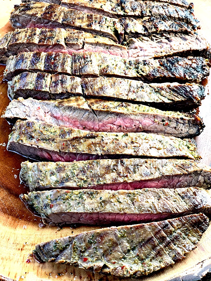 Chimichurri Flank Steak - This Chimichurri Flank Steak recipe is easy to make, full of flavor, and perfect for your keto or low-carb diet! #meat #beef #marinade #chimichurri #sauce #lowcarb #glutenfree #keto #easy #mealprep #recipe | bobbiskozykitchen.com