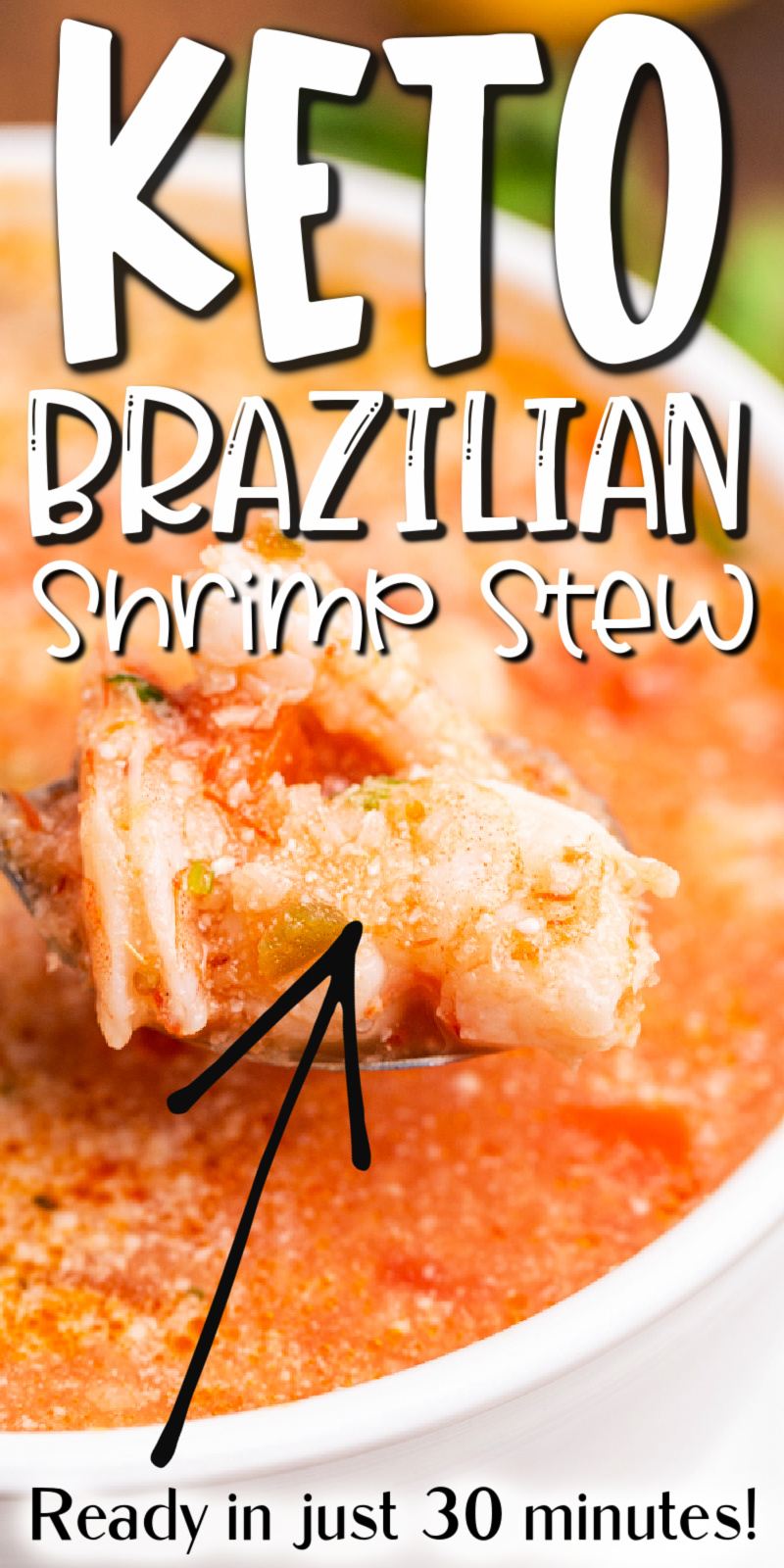 Keto Brazilian Shrimp Stew - This Keto Brazilian Shrimp Stew recipe is my low carb version of the classic Moqueca de Camaroes. It is so incredibly delicious with a creamy coconut and tomato base, plump juicy shrimp, jalapeno, all brightened up with fresh lemon juice. It is easy to make but perfect for any occasion from a fancy get together with friends to a quiet dinner at home with family! #keto #lowcarb #glutenfree #dairyfree #shrimp #seafood #stew #soup #brazilian #easy #quick #recipe