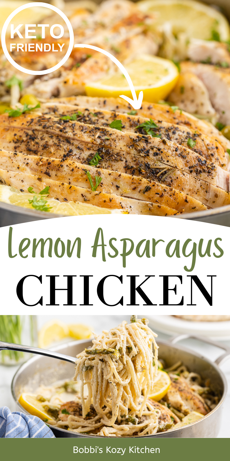 Keto Lemon Asparagus Chicken Pasta -