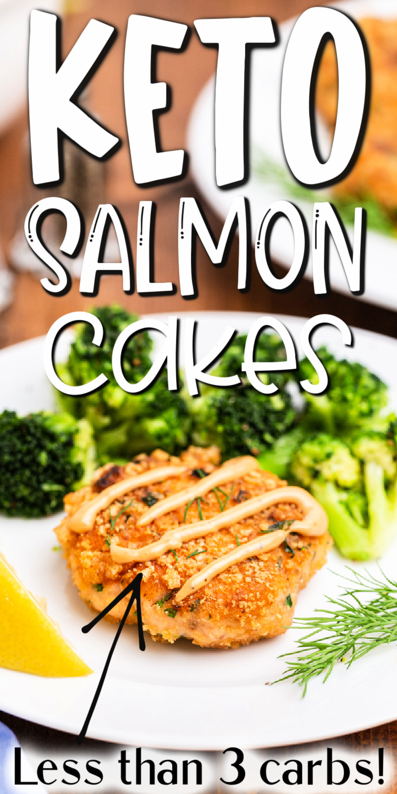 Keto Salmon Cakes (Salmon Patties) - These keto salmon cakes (salmon patties) are a delicious way to enjoy salmon. Packed with fresh salmon (no cans here) and fresh herbs, even the pickiest eater will love being low carb! #keto #lowcarb #glutenfree #salmon #fish #cake #patty #patties #easy #fresh #recipe