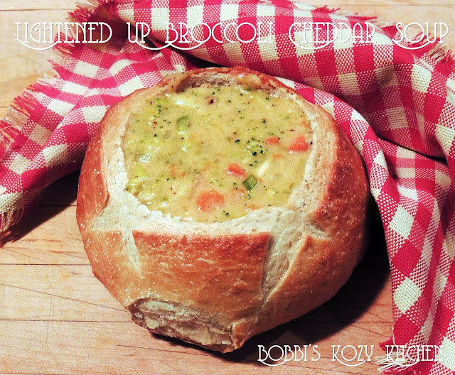 Lightened Up Panera-Inspired Broccoli Cheddar Soup