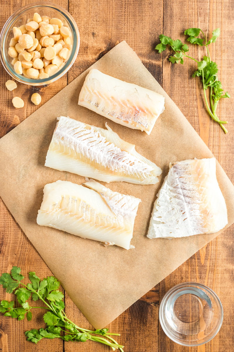 Oven Baked Coconut Macadamia Fish Fillets are a delicious fish recipe that is super simple, but fancy enough to impress company, and perfect for your low carb or keto lifestyle! The bonus is it can be made from start to finish in less than 30 minutes!