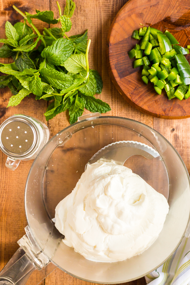 This traditional mint raita recipe can be made with, or without, the chile pepper. The yogurt and mint act as a cooling agent to help balance any spicy food. #sauce #indian #raita #yogurt #condiment #traditional #lowcarb #keto #easy #recipe | bobbiskozykitchen.com