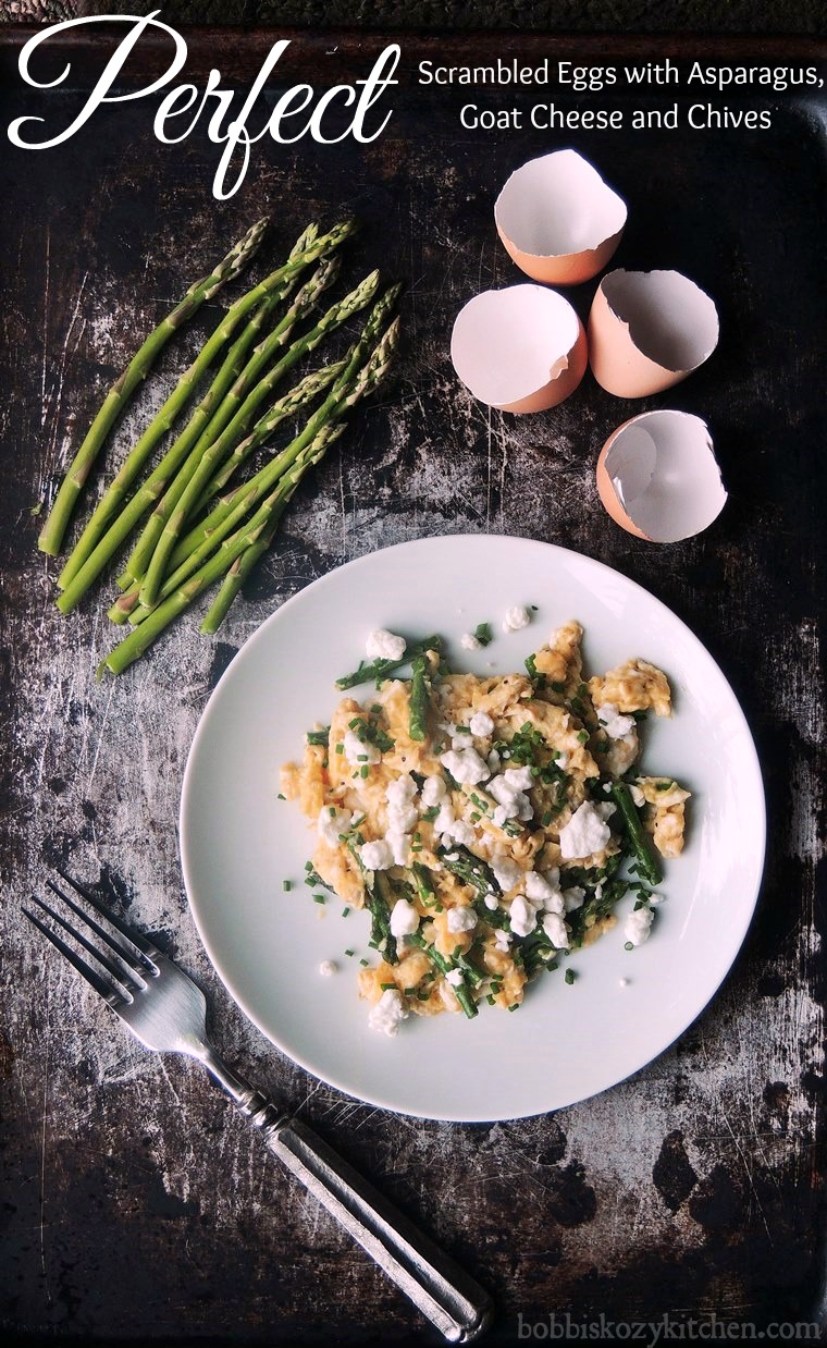 Perfect Scrambled Eggs with Asparagus and Goat Cheese 