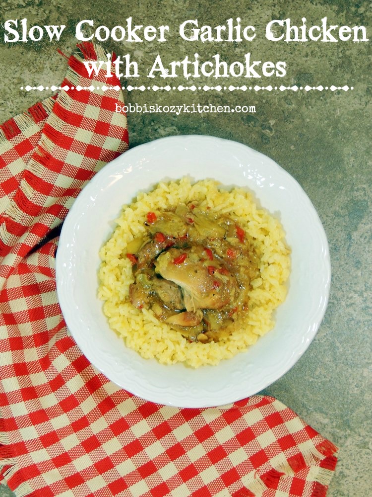 This Slow Cooker Garlic Chicken with Artichokes recipe is easy to make with a delicious sauce that makes this one of our families favorite slow cooker meals! For a low carb meal, serve over cauliflower rice. #slowcooker #crockpot #chicken #artichoke #lowcarb #keto #easy #recipe | bobbiskozykitchen.com