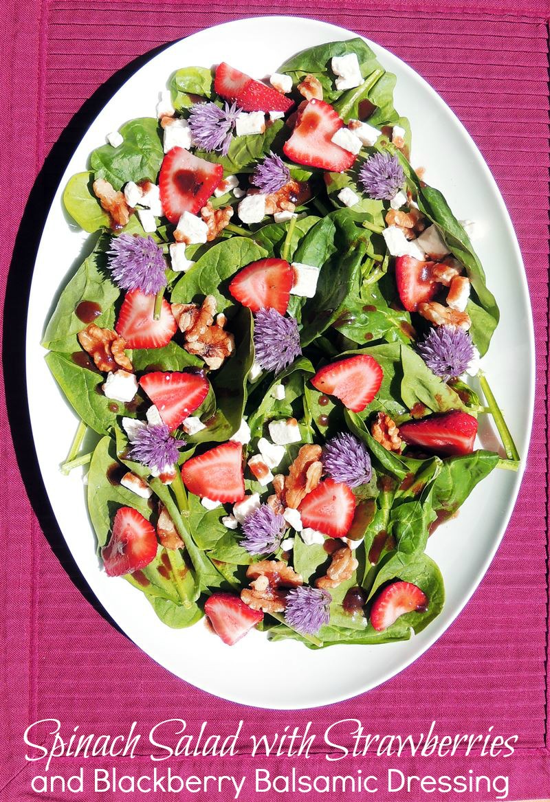 Spinach and Strawberry Salad with Blackberry Balsamic Vinaigrette