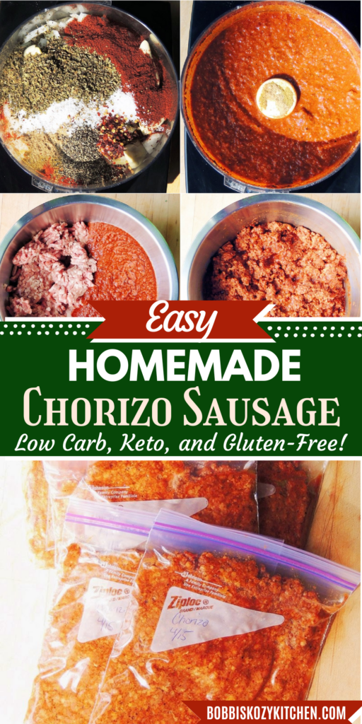 Easy Homemade Chorizo - This authentic-tasting homemade chorizo is simple to make and much healthier than the commercially prepared kind! Bonus, this fresh chorizo sausage is low-carb, keto, and gluten-free! #mexican #authentic #chorizo #sausage #homemade #DIY #breakfast #keto #Lowcarb #glutenfree 