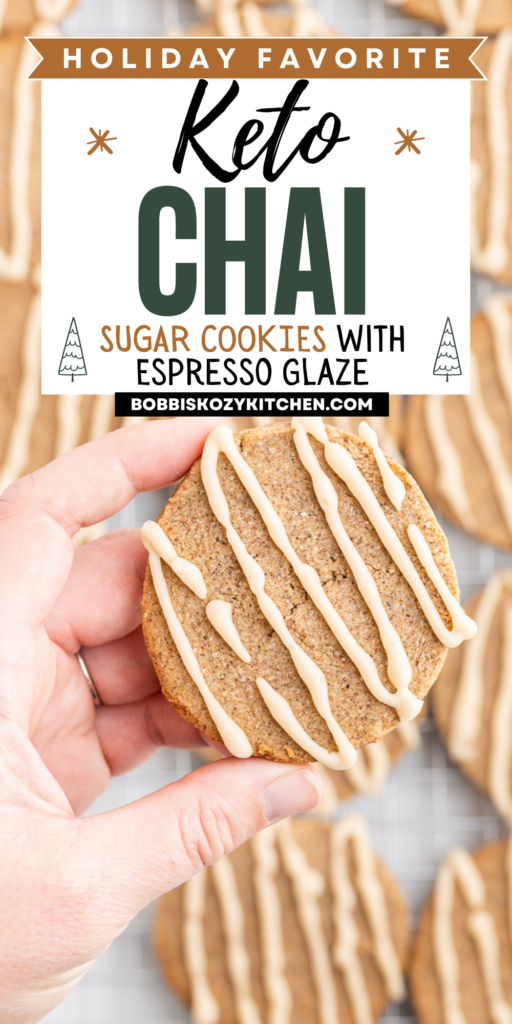Keto Chai Sugar Cookies - These Keto Chai Sugar Cookies pack a flavor punch with a blend of chai-inspired spices with just 1 net carb per cookie. If you love chai, these are the cookies for you! #Keto #Lowcarb #glutenfree #sugarfree #chai #espresso #glaze #sugar #cookies #christmas