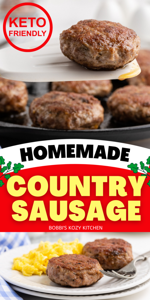 Homemade Keto Breakfast Sausage - This Homemade Keto Country Breakfast Sausage recipe is so simple to make and uses spices you probably already have in your pantry. It is an easy way to control what is in your food and tailor the flavor to your own taste! #homemade #diy #keto #Lowcarb #glutenfree #sugarfree #country #pork #breakfast #sausage 