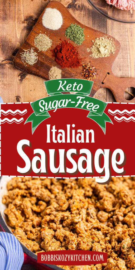 Keto Italian Sausage - This keto Italian sausage recipe is gluten-free, sugar-free, and is made with ingredients you probably already have in your kitchen! #homemade #diy #keto #lowcarb #glutenfree #sugarfree #italian #sausage #pork