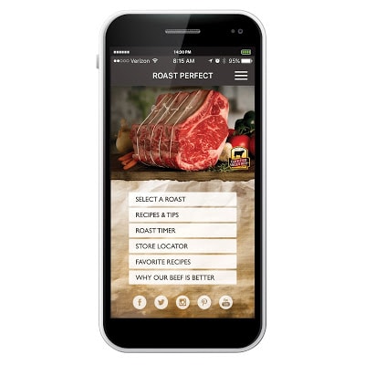 screen shot of the roast perfect app.