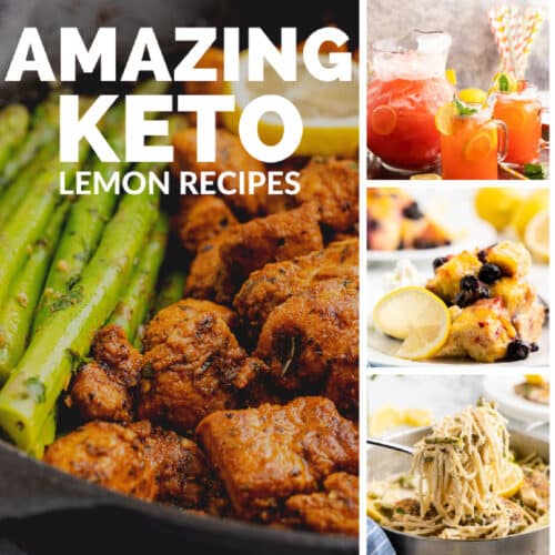A four image collage of Amazing Keto Lemon Recipes.